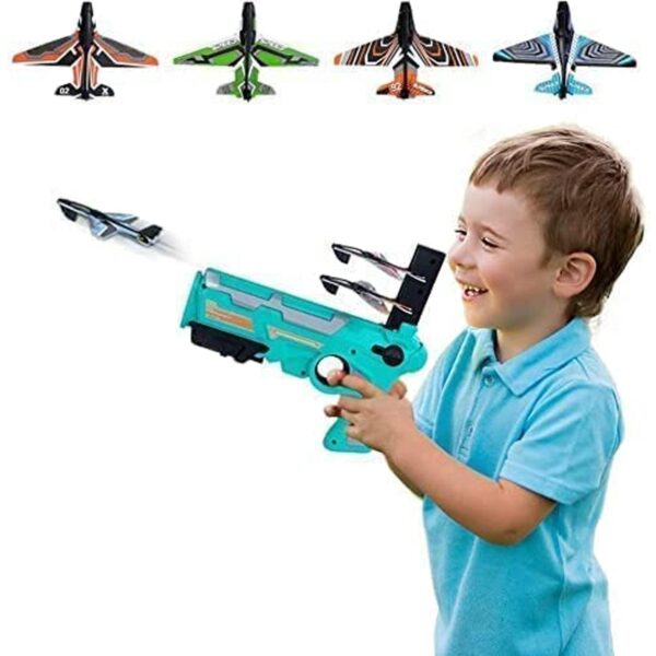 Airplane Launcher Gun Toy With Foam Glider Planes   Outdoor Air Battle Game For Children, Includes 5 Planes For Hours Of Fun And Adventure