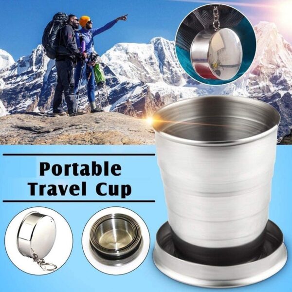 2 In 1 Camping Folding Cup With Keychain (1 Pc) - Image 2