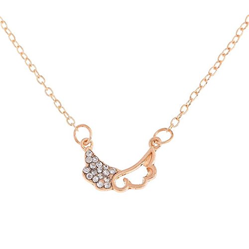 Sanlax Elegant Angel Wings Pendant Clavicle Necklace – Stainless Steel Link Chain for Women