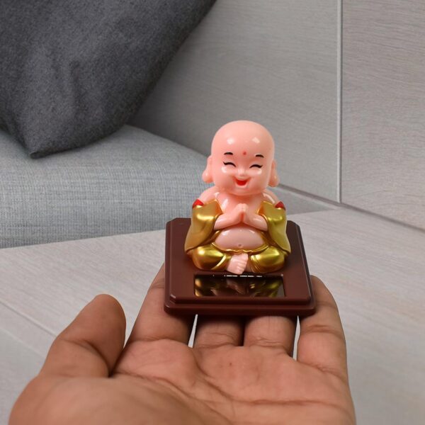 Solar Power Moving Head Buddha Statue Car Ornament (1 Pc / Mix Color) - Image 5