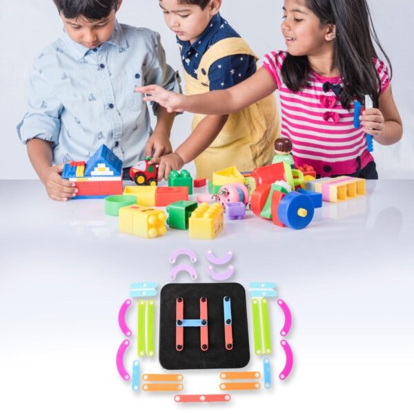 Alpha Numeric Puzzle Toy For Children - Educational Learning Shapes, Numbers & Letters - Fun Creativity Development Toy (Set Of 7 Shapes) - Image 2