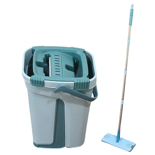 2-In-1 Self-Cleaning Flat Mop  Scratch Cleaning Mop With Wash & Dry Hands-Free System (1 Set)