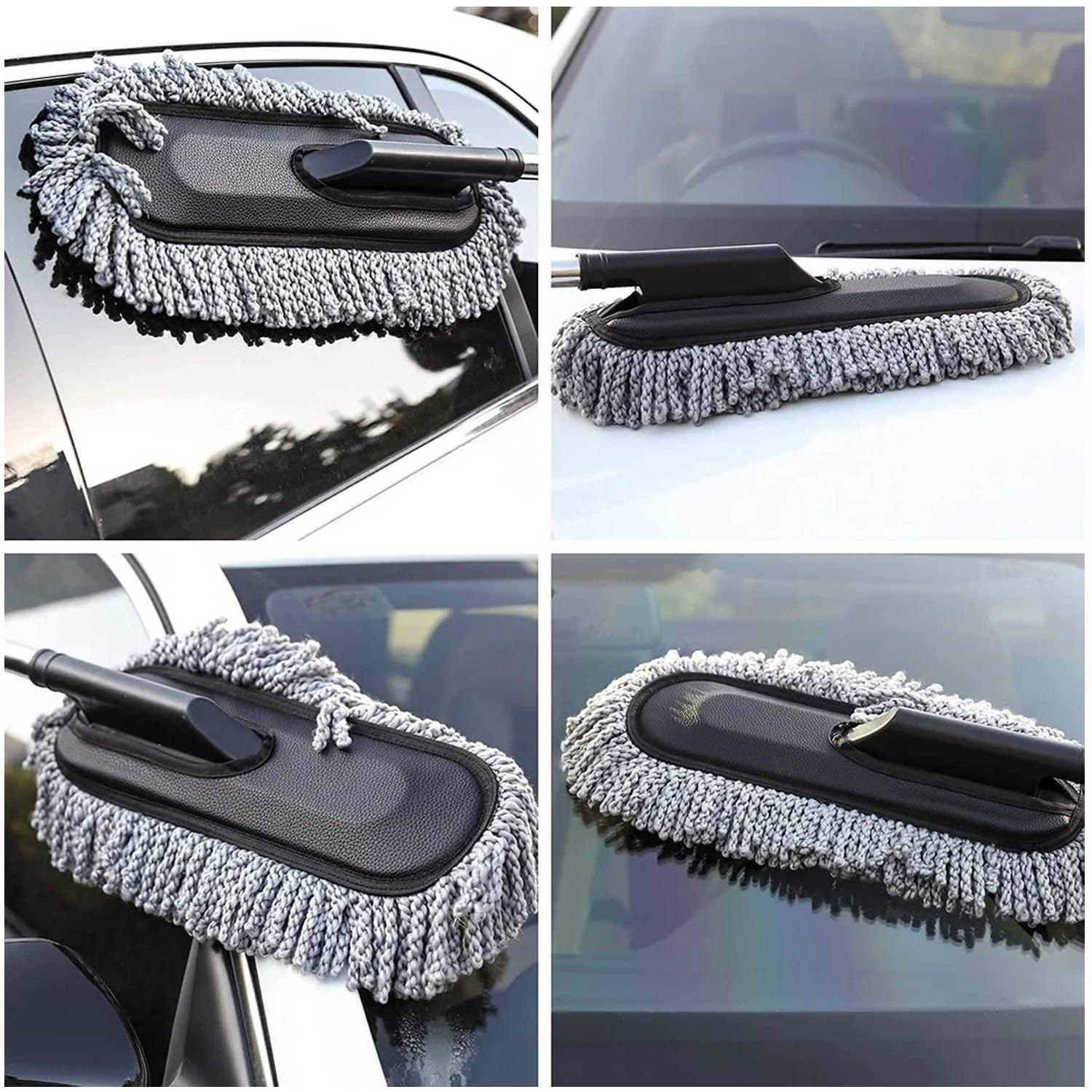 Car Duster & Microfiber Wash Brush Kit Long Retractable, Non-Slip Handle For Vehicle & Home Interior/Exterior Cleaning - Image 3