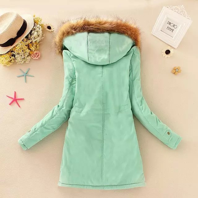 Thick Winter Jacket Women Large Size Long Section Hooded parka outerwear new fashion fur collar Slim padded cotton warm coat - Image 10