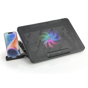 Laptop Cooler Cooling Pad With 2 Quiet Led Fans, Dual Usb Ports & Adjustable Height Stand  Ultra Slim, Usb Powered Cooling Pad For Gaming Laptops (1 Pc)
