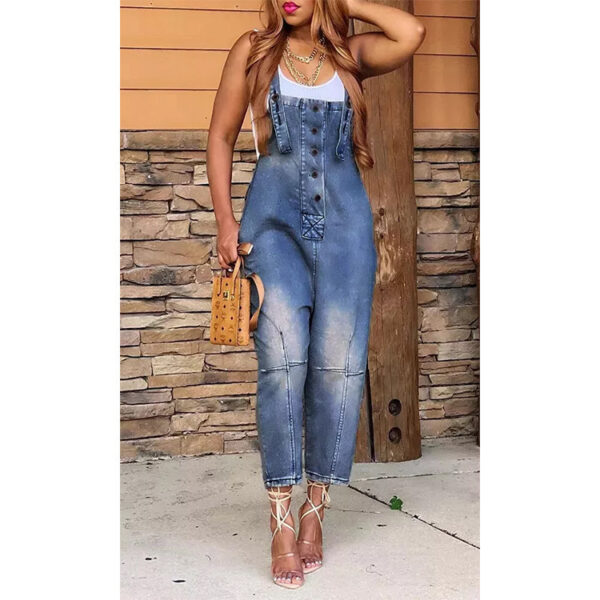 Women's Clothing Fashion Casual Siamese Suspender Jeans Women - Image 3