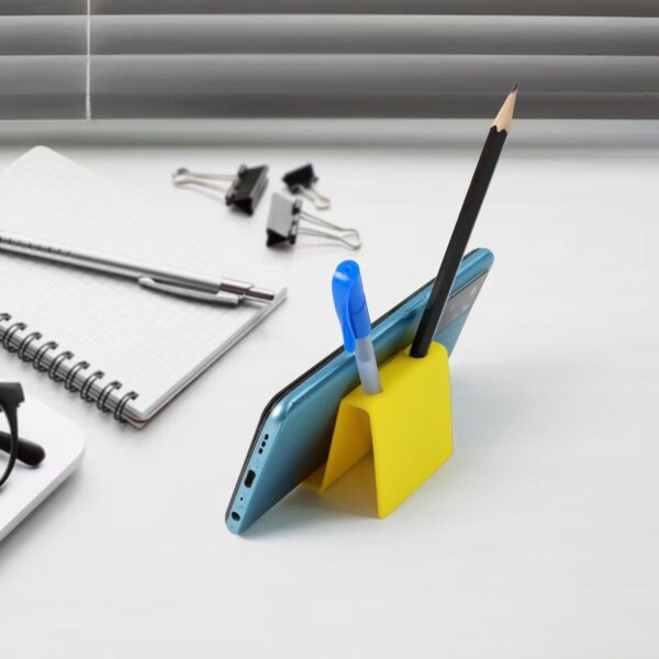 Mobile Phone Stand With Pen Holder  Compact Desk Accessory (1 Pc, Assorted Color) - Image 3