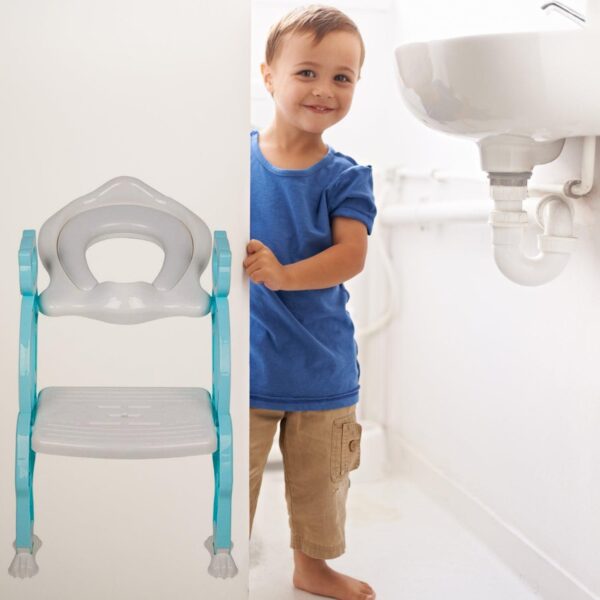 2 In 1 Potty Training Toilet Seat With Step Stool Ladder For Toddlers - Image 3