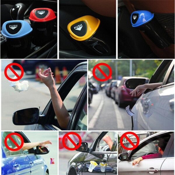 Mini Car Trash Bin Can Holder Dustbin, Compact And Portable Vehicle Waste Container For Convenient Car Interior Organization And Cleanliness - Image 4
