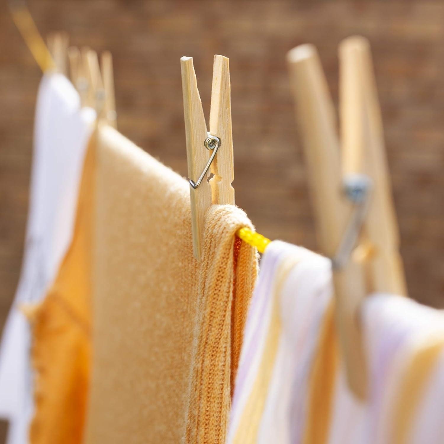 Heavy Duty Bamboo Wooden Cloth Clips / Pegs (20 Pcs Set) - Image 4