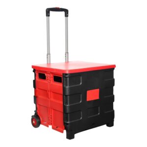 Foldable Shopping Grocery Trolley/Cart  Portable Travel Food Basket With Wheels (1 Pc)