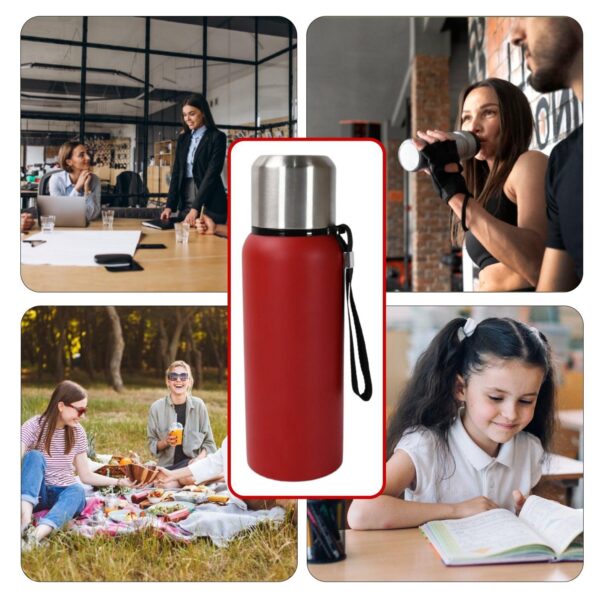 Stainless Steel Leak-Proof Water Bottle (600Ml)  Hot & Cold, Rust-Proof, For Office, Gym, Travel & Hiking - Image 2