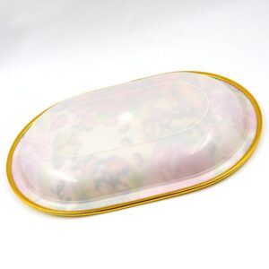 Small Plastic Flower Printed Design Serving Tray (1 Pc / 27 X 18 Cm / Mix Color)