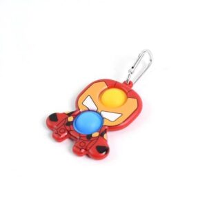 Stress Relief Silicone Push Fidget Toy Keychain For Children