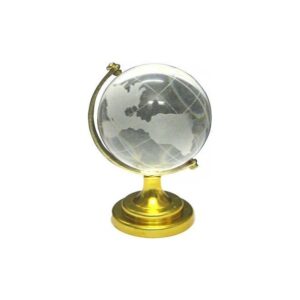 Globe With World Map On Golden Stand: Elegant Decorative Piece