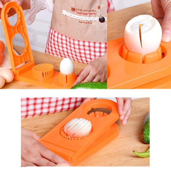 Multi-Segment 2-In-1 Egg Cutter And Slicer For Sliced And Evenly Cut Hard-Boiled Eggs, Ideal For Salad, Sandwiches, And Garnishing - Image 3