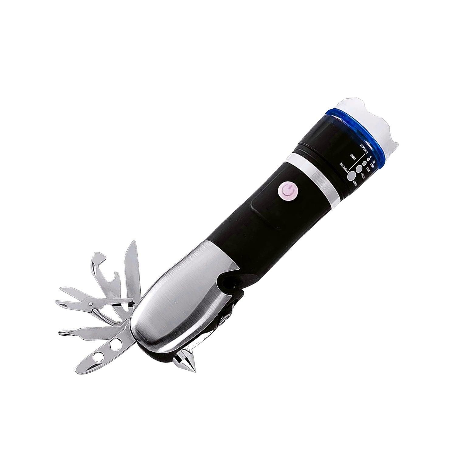 Battery Operated Multi Tool Led Flashlight, All In One Tool Light (1 Pc / Battery Not Included)