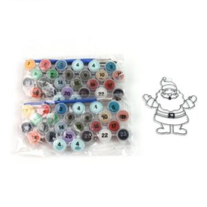 Paint By Number Kits 2 Set 24 Number Color, 6 Paint Brushes (2 Set)