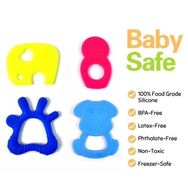 Silicone Baby Teether  Pack Of 1, Safe And Soft, Multi-Color & Design, Better Infant Teething Toy For Pain Relief And Gum Soothing, Better For Babies And Toddlers - Image 5