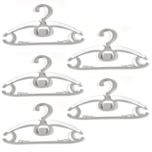 Adjustable Plastic Cloth Hanger Set  Durable & Space-Saving Large Hangers For Wardrobe Organization (5 Pcs)