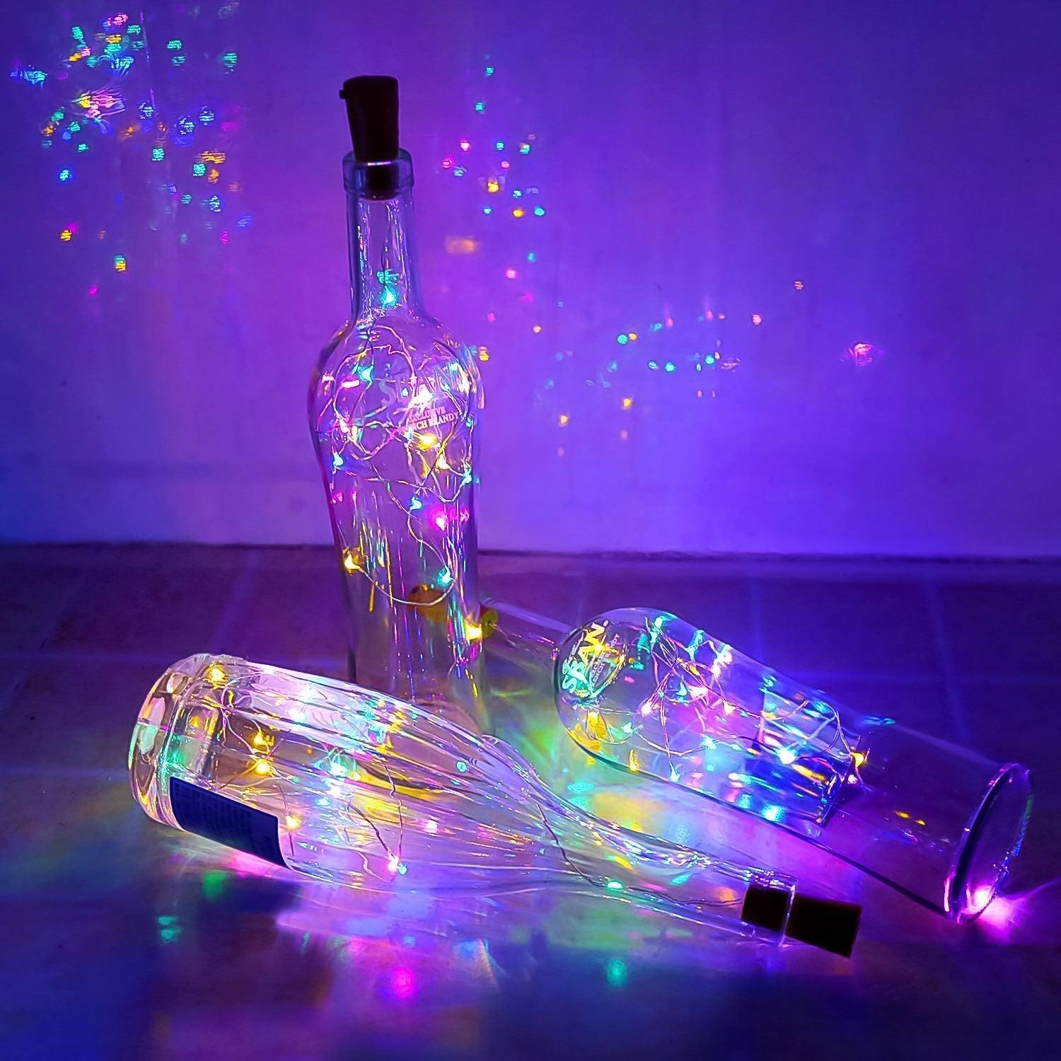 Wine Bottle Cork String Light | Multi LED / 2M Cable Length Copper Wire Battery Operated (Multicolor Light / 1 Pc) - Image 5