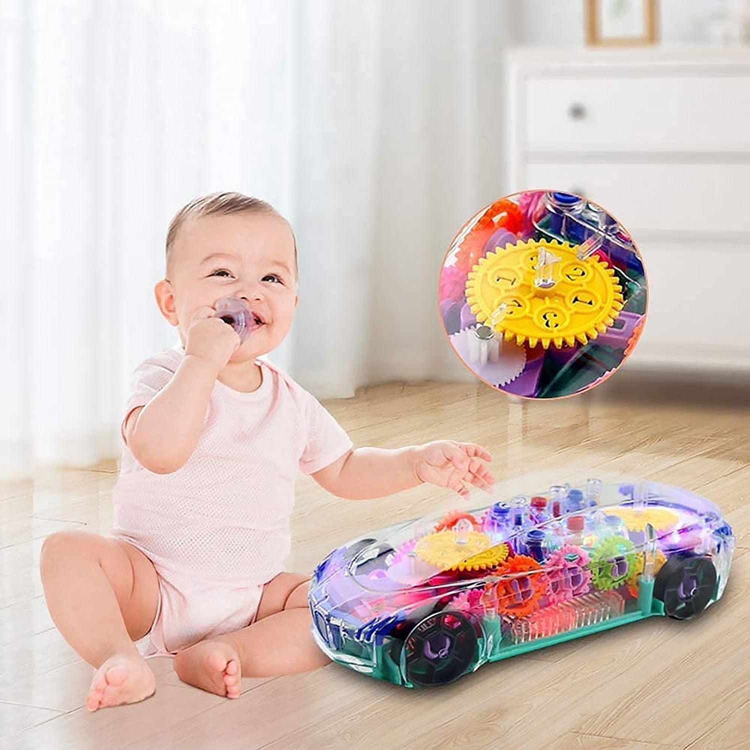 Automatic 360 Degree Rotating Transparent Gear Concept Car With Musical And 3D Flashing Lights Toy For Childrens Boys & Girls (Multicolor / Battery Not Included) - Image 4