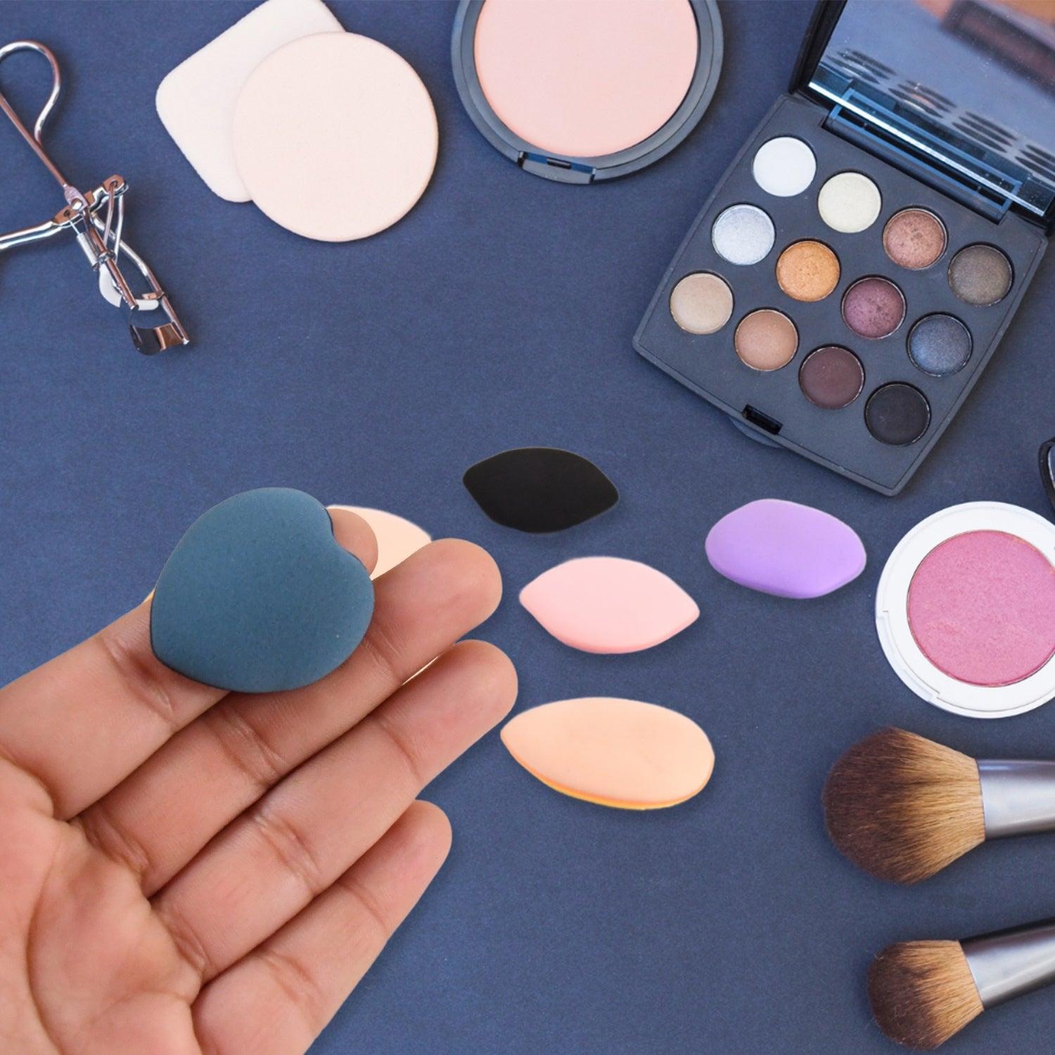 Mini Finger Makeup Powder Puff (Multicolour, 8 Pcs Set) - Image 3