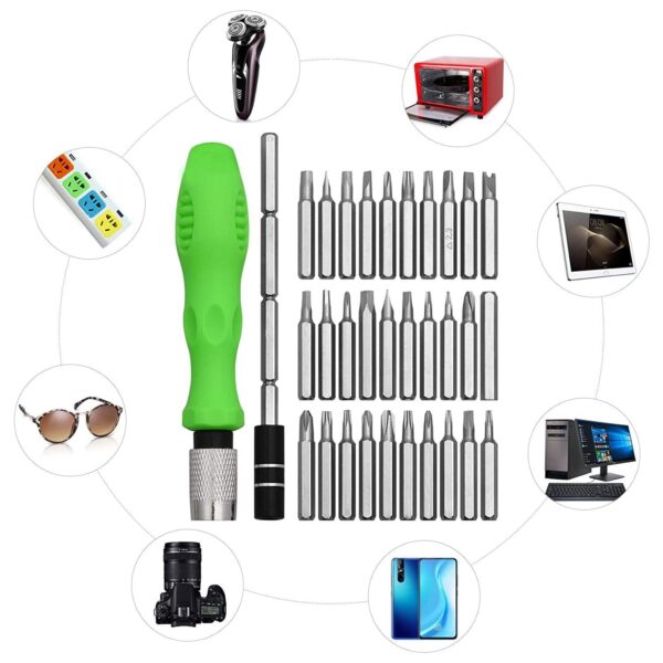 32-in-1 Mini Screwdriver Bits Set with Magnetic Flexible Extension  Compact Tool Kit for DIY, Electronics, and Small Repairs - Image 2