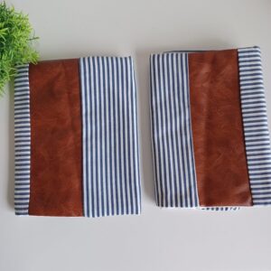 Pillow Covers, Leather & Cotton Cushion Covers (20 × 20 Inch / 1 Pair / 2 Pc)