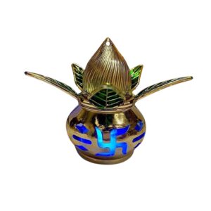 Gold Plated Eco Friendly Led Kalash For Pooja Mandir (1 Pc / Multicolor Led)