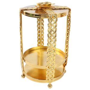 Multipurpose Golden Metal Candle Stand Showpiece (1 Pc)