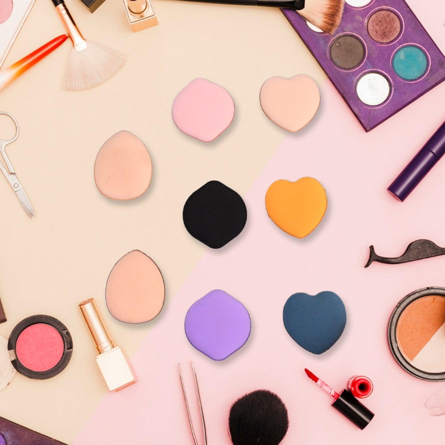 Mini Finger Makeup Powder Puff (Multicolour, 8 Pcs Set) - Image 4