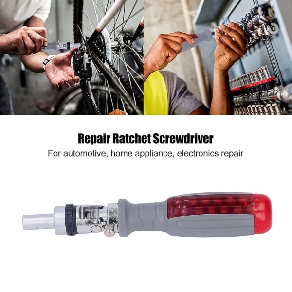 Multi-Bits Ratchet Screwdriver Set  Adjustable Angle, Two-Way Ratcheting Mechanism With Precision Bits For Versatile Diy, Home, And   Use - Image 4