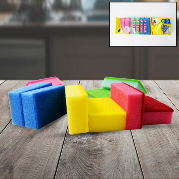 Multi-Purpose Multi Color Scratch Scrub Sponges (10 Pcs Set) - Image 2