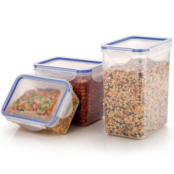 Food Storage Containers With Airtight, Leak-Proof Lids  3-Pack Clear Abs Containers For Efficient Food Storage And Organization - Image 2