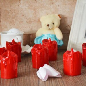 Set Of 24 Multicolor Flameless Melted Design Candles For Decoration