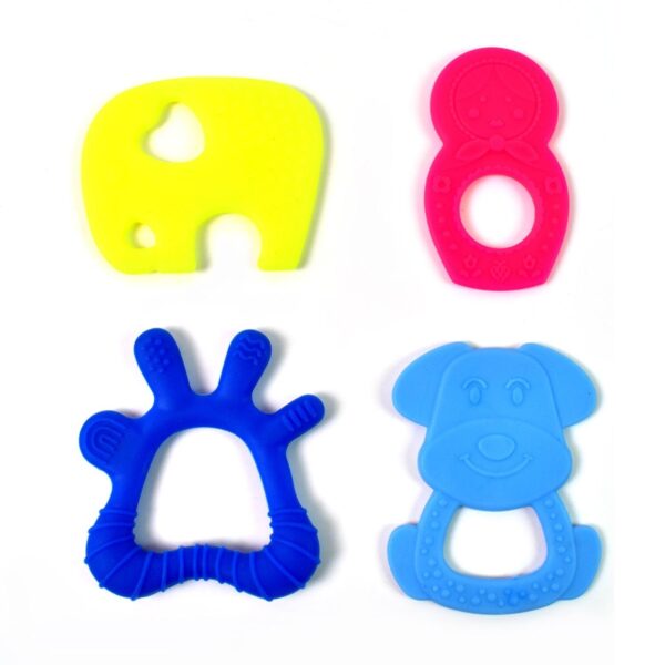 Silicone Baby Teether  Pack Of 1, Safe And Soft, Multi-Color & Design, Better Infant Teething Toy For Pain Relief And Gum Soothing, Better For Babies And Toddlers