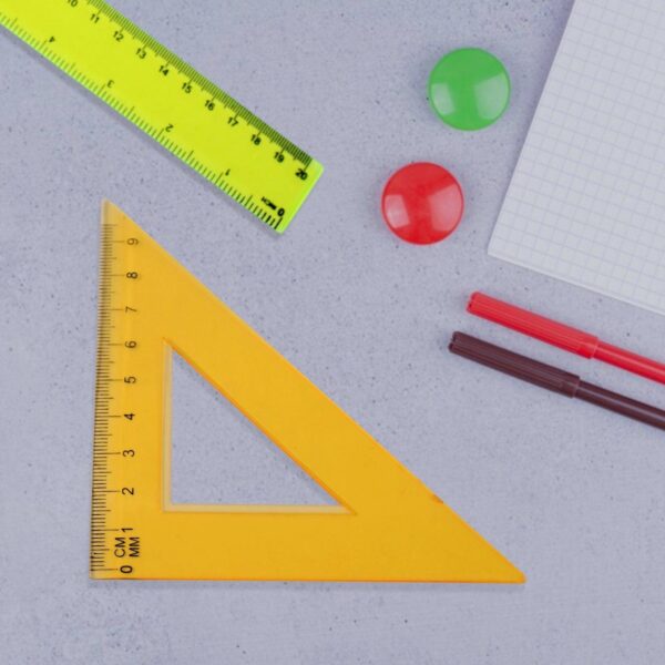 4-Piece Geometry Set, Triangle Ruler Protractor Straight Ruler - Image 4