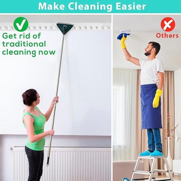 2-In-1 Extendable Triangle Mop  Retractable, 360° Rotating, Telescopic & Reusable Mop Heads (1 Pc) - Image 3