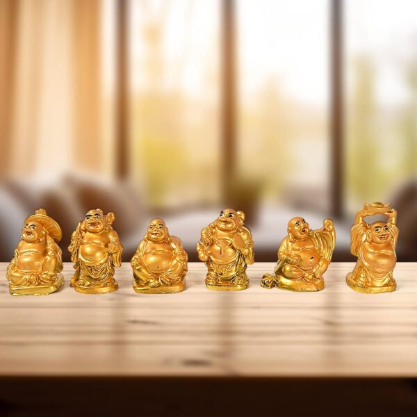 Set Of 6 Pieces  Statue For Happiness, Wealth, & Good Luck Decor For Prosperity And Success - Image 2