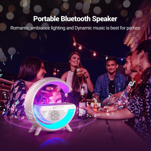 3-In-1 Multi-Function Led Night Lamp With Bluetooth Speaker, Wireless Charging, For Bedroom For Music, Party And Mood Lighting - Perfect Gift For All Occasions Blootuth Speaker (Media Player) - Image 4