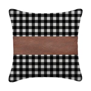 Leather & Cotton Pillow Covers – Stylish 17" X 17" Cushion Covers For Home Decor (1 Pair / 2 Pieces)