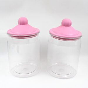 Transparent Kitchen Plastic Container/ Jar Set (2 Pcs Set / 1100 Ml Approx)