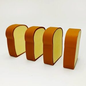 3D Toast Bread Shape Eraser, Erasers Toast Bread Erasers Bread Shaped Eraser For Students, Gift, Fun Food Erasers For School Classroom, Stationery For Boys & Girls (4 Pcs Set)