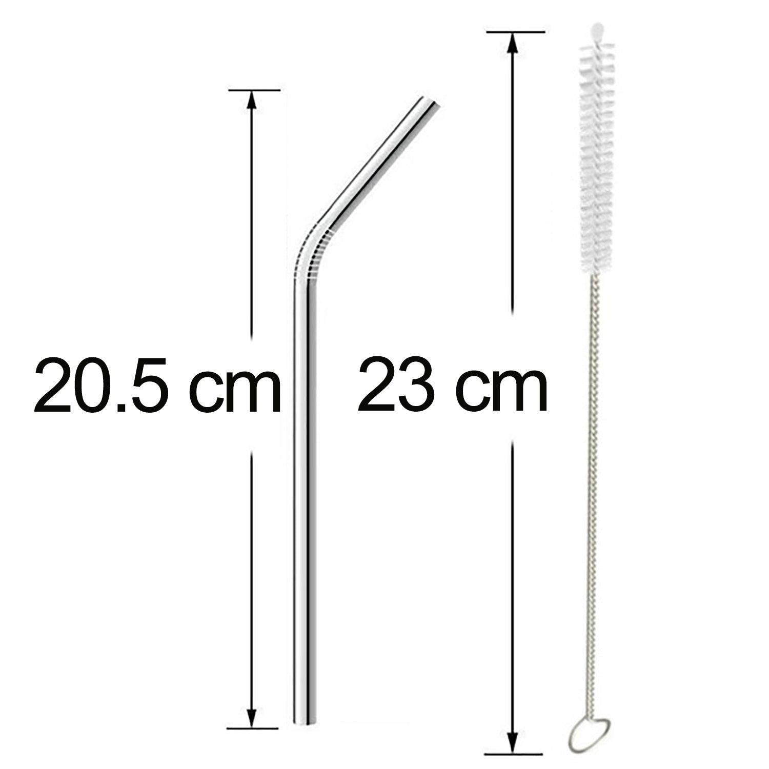 REUSABLE STAINLESS STEEL DRINKING STRAWS BENT (4 BENT STRAWS, 1 BRUSH) - Image 4