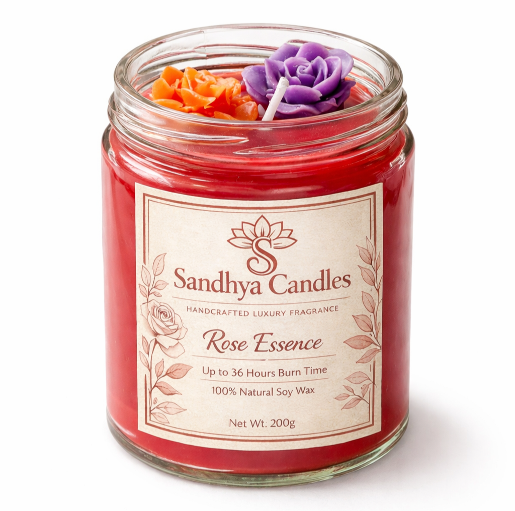 Sandhya Candles – Rose Essence Luxury Soy Jar Candle