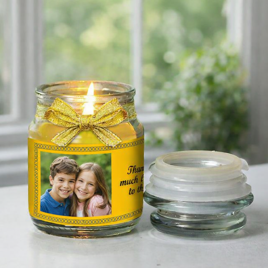 Personalized Photo Jar Candle Gift – Custom Name & Message Candle for Birthday, Anniversary & Wedding Gifts - Image 5