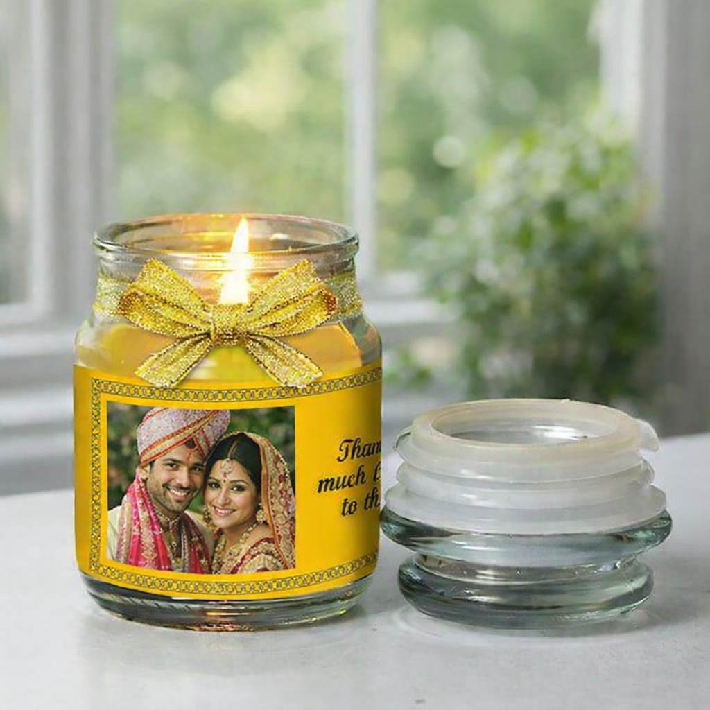 Personalized Photo Jar Candle Gift – Custom Name & Message Candle for Birthday, Anniversary & Wedding Gifts - Image 3