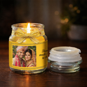 Personalized Photo Jar Candle Gift – Custom Name & Message Candle for Birthday, Anniversary & Wedding Gifts